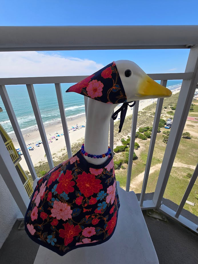 Bold Floral on Navy Porch Goose Outfit