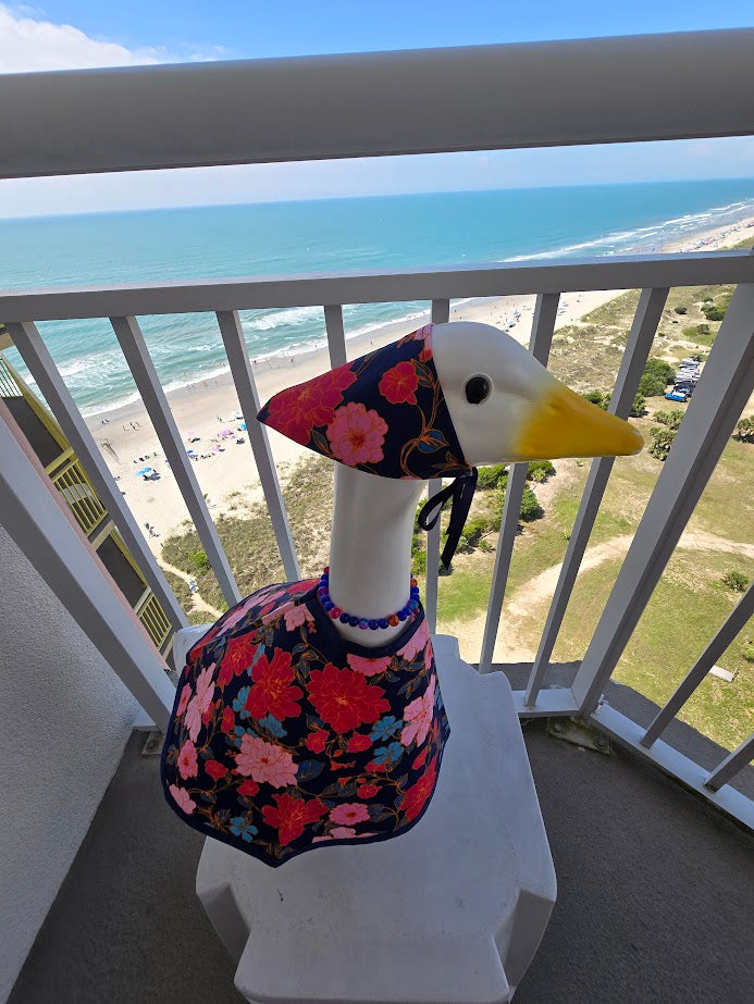 Bold Floral on Navy Porch Goose Outfit