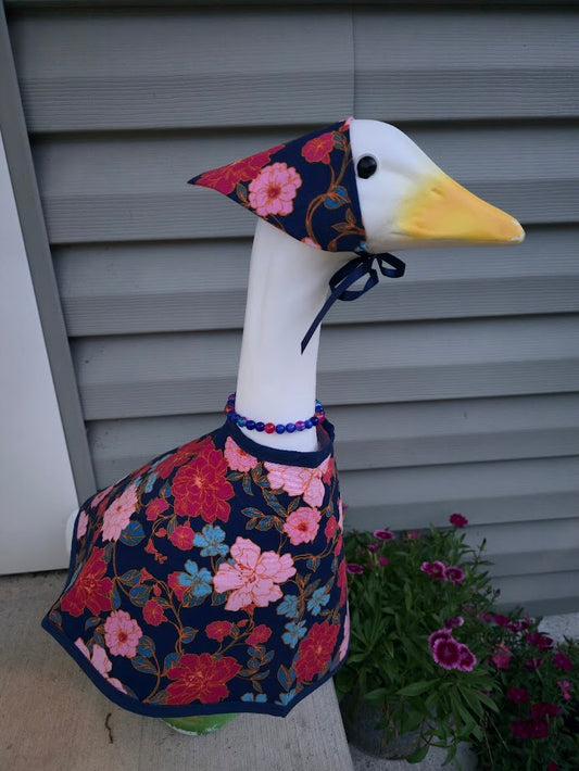 Bold Floral on Navy Porch Goose Outfit