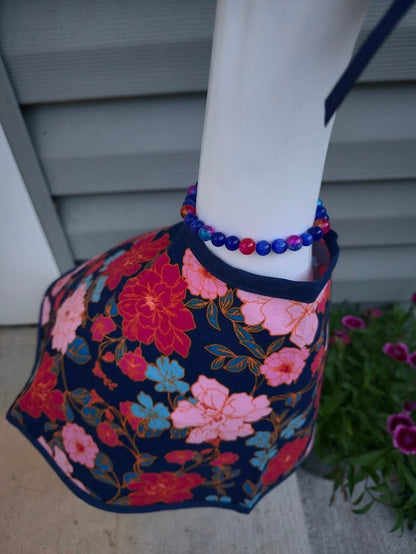 Bold Floral on Navy Porch Goose Outfit