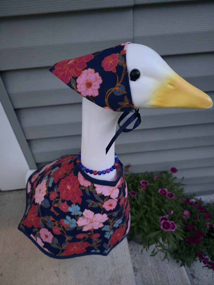 Bold Floral on Navy Porch Goose Outfit