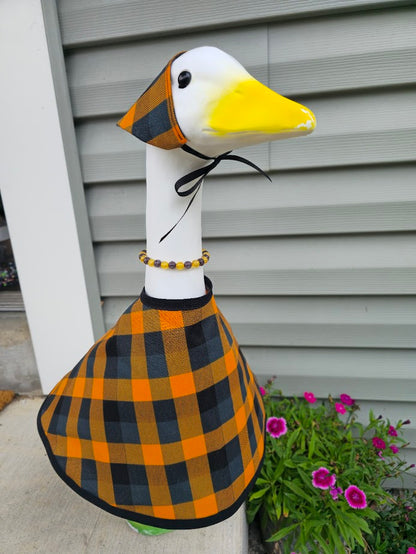 Halloween Plaid Porch Goose Outfit