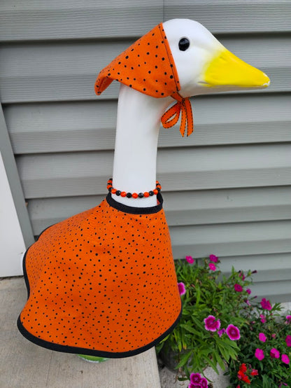 Polka Dot Splatter Pumpkin Porch Goose Outfit