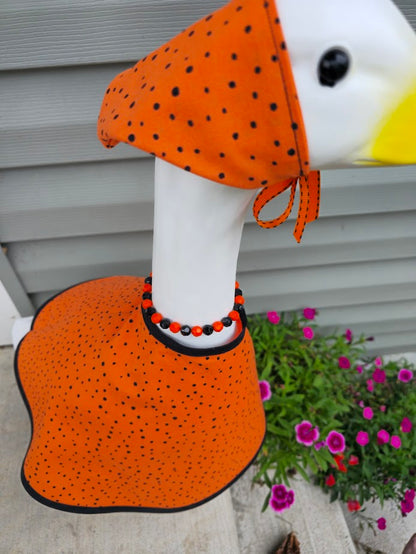 Polka Dot Splatter Pumpkin Porch Goose Outfit