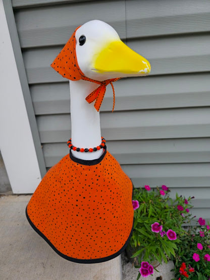 Polka Dot Splatter Pumpkin Porch Goose Outfit