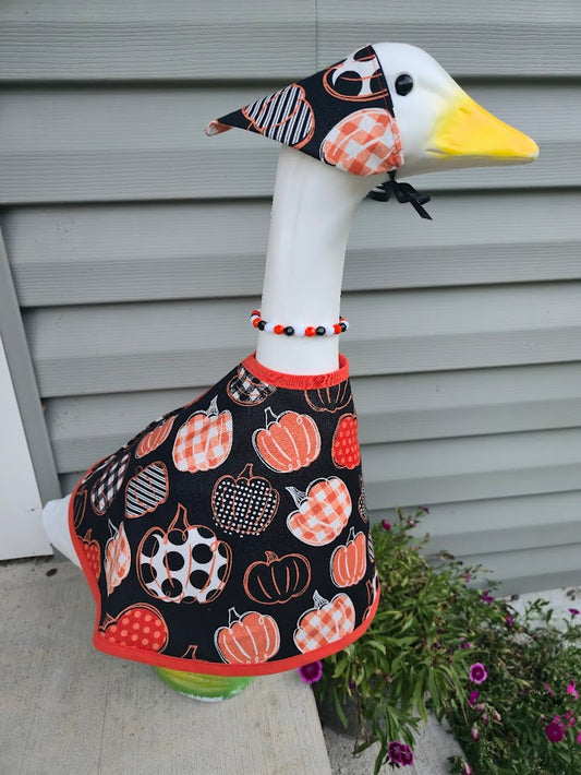 Patterned Pumpkin Porch Goose Outfit