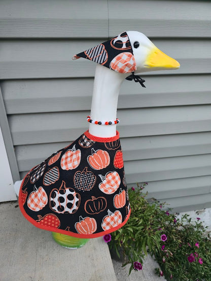 Patterned Pumpkin Porch Goose Outfit