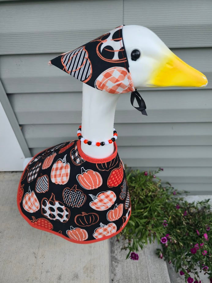 Patterned Pumpkin Porch Goose Outfit
