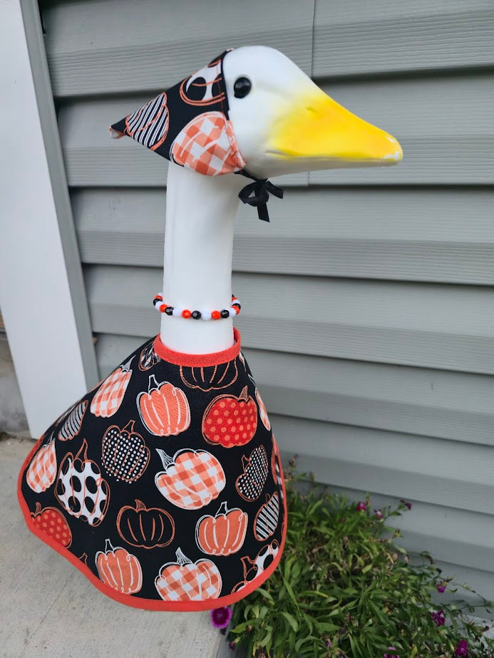 Patterned Pumpkin Porch Goose Outfit