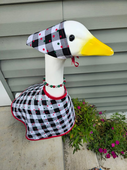 Festive Buffalo Dots Porch Goose Outfit - 23 to 26 inch goose outfit only