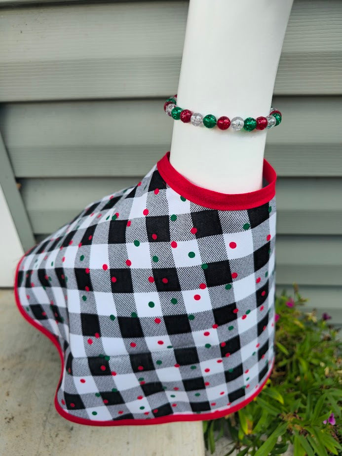 Festive Buffalo Dots Porch Goose Outfit - 23 to 26 inch goose outfit only