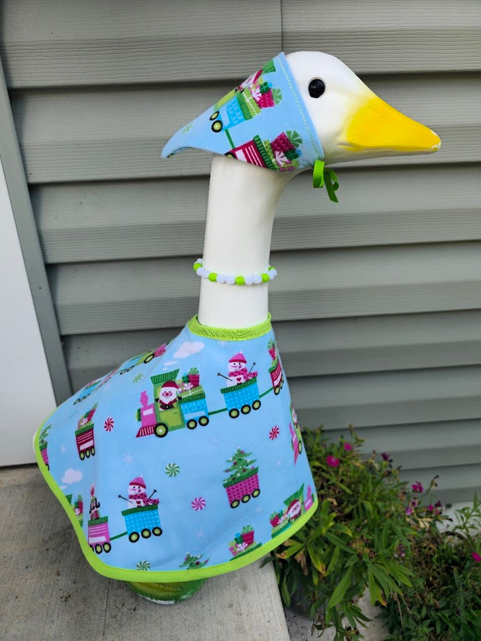 Snowy Train Parade Porch Goose Outfit