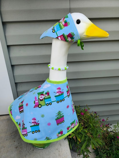 Snowy Train Parade Porch Goose Outfit