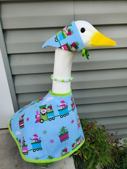 Snowy Train Parade Porch Goose Outfit
