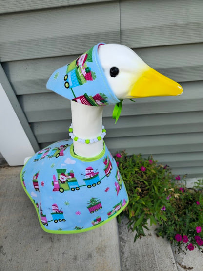 Snowy Train Parade Porch Goose Outfit
