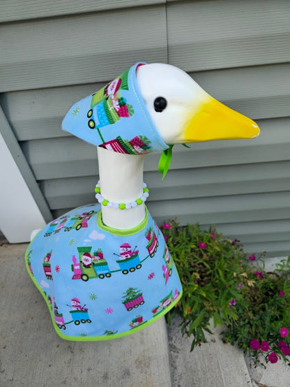 Snowy Train Parade Porch Goose Outfit