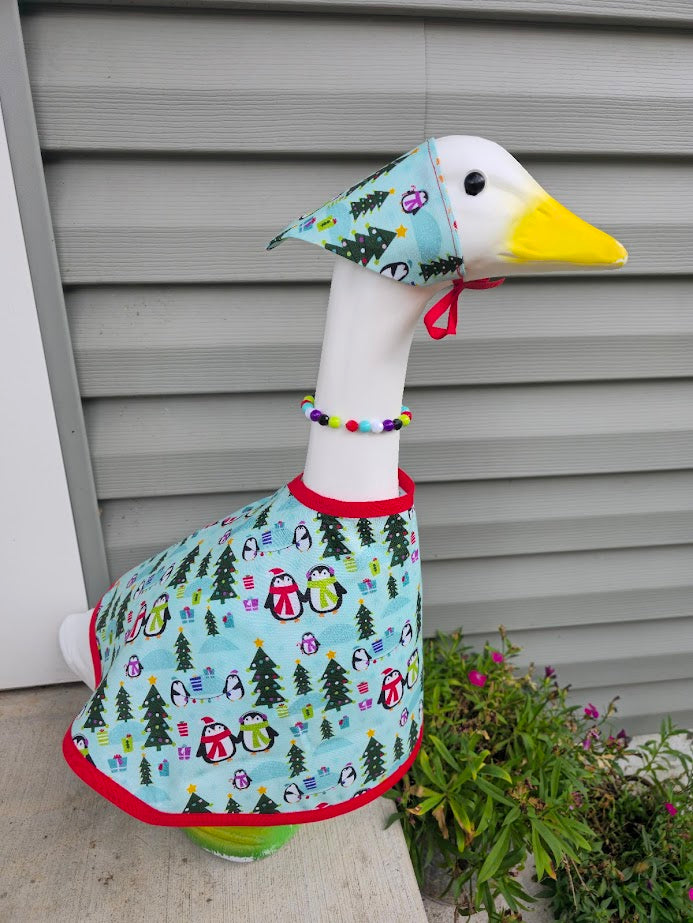 Peppermint Penguins Porch Goose Outfit