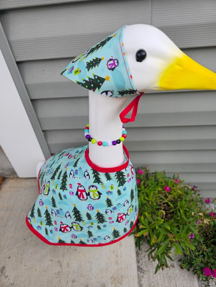 Peppermint Penguins Porch Goose Outfit