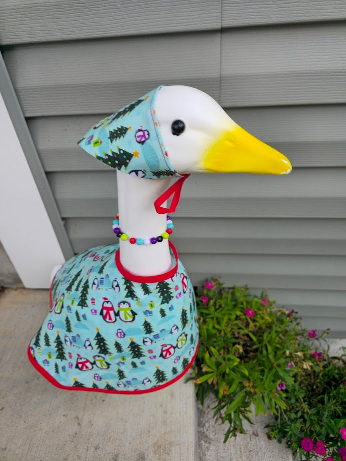 Peppermint Penguins Porch Goose Outfit