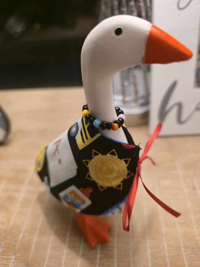 School Bus Buddy Desk Goose Outfit