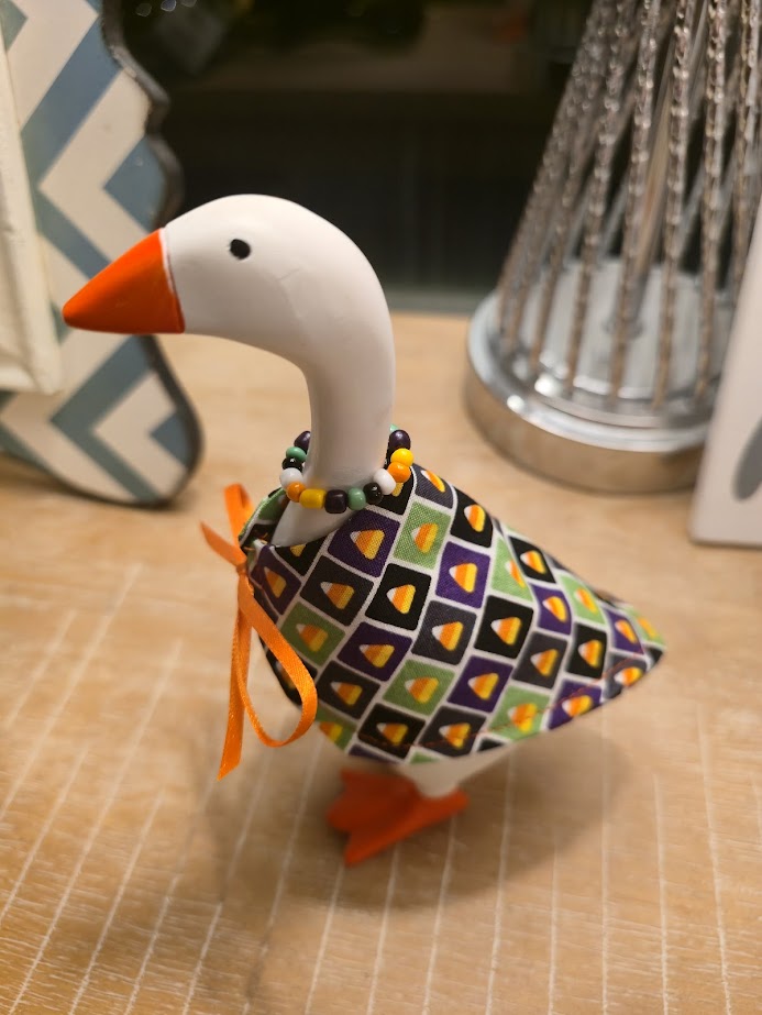 Candy Corn Cutie Desk Goose Outfit