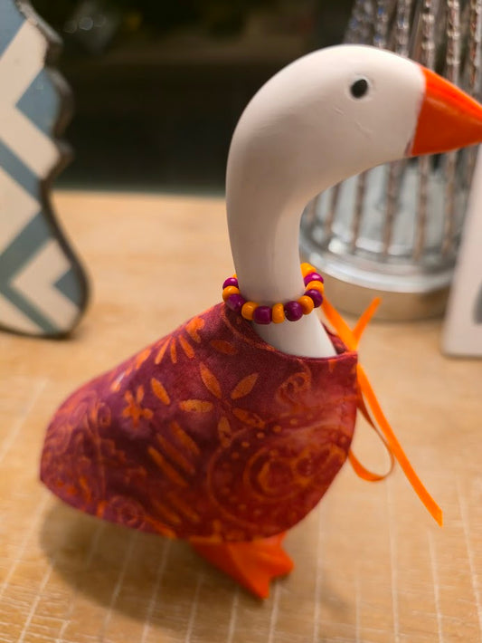 Maroon and Orange Pattern Desk Goose Outfit