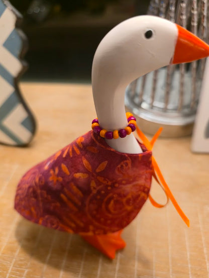 Maroon and Orange Pattern Desk Goose Outfit
