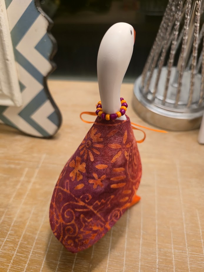 Maroon and Orange Pattern Desk Goose Outfit