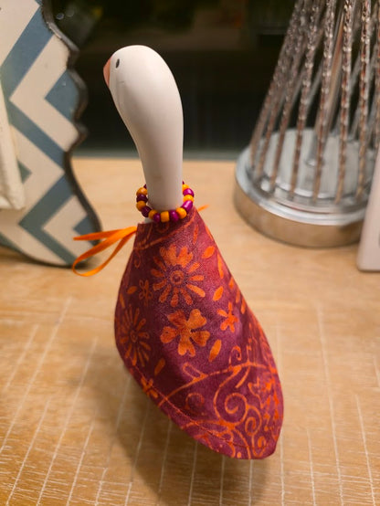 Maroon and Orange Pattern Desk Goose Outfit