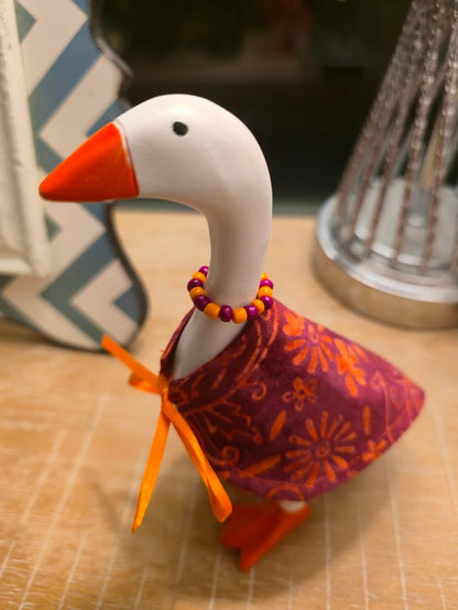 Maroon and Orange Pattern Desk Goose Outfit