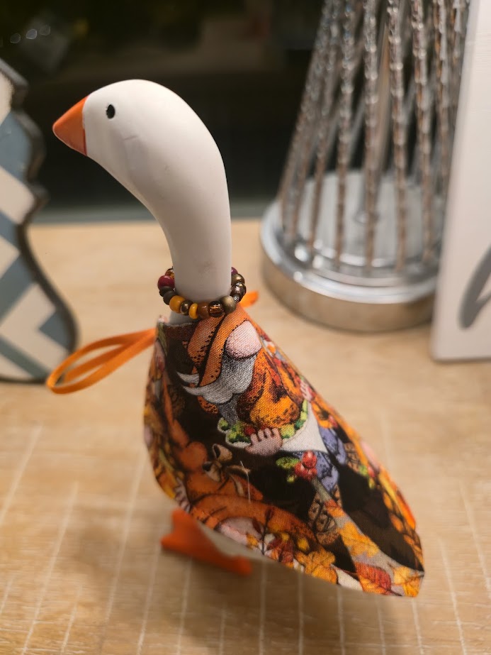Thanksgiving Gnomes Desk Goose Outfit