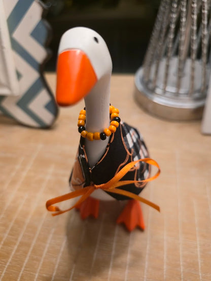 Patterned Pumpkin Desk Goose Outfit