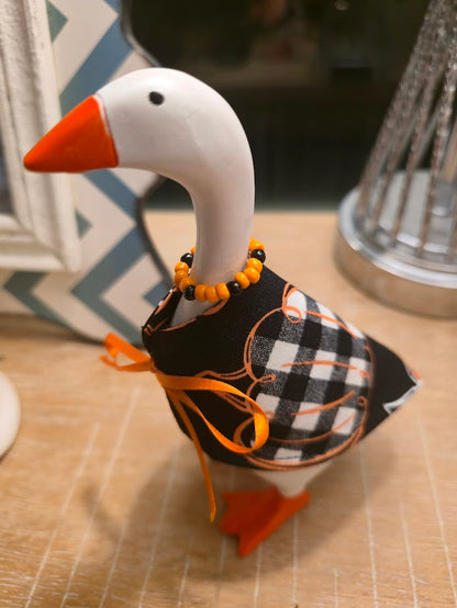 Patterned Pumpkin Desk Goose Outfit