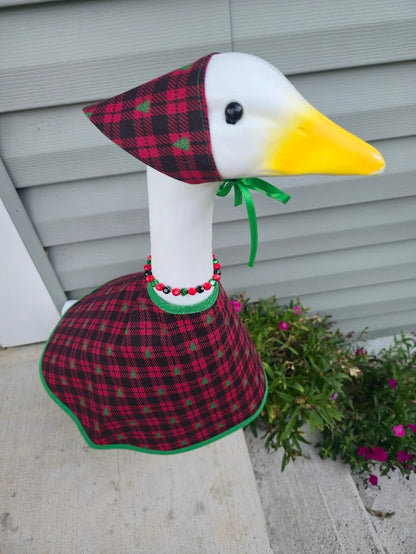 Plaid Pines Porch Goose Outfit