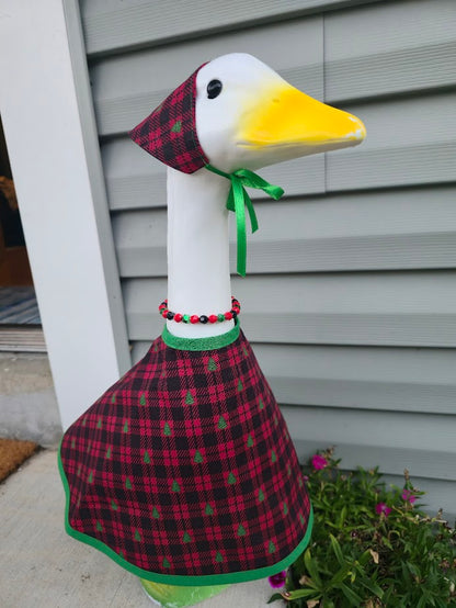 Plaid Pines Porch Goose Outfit