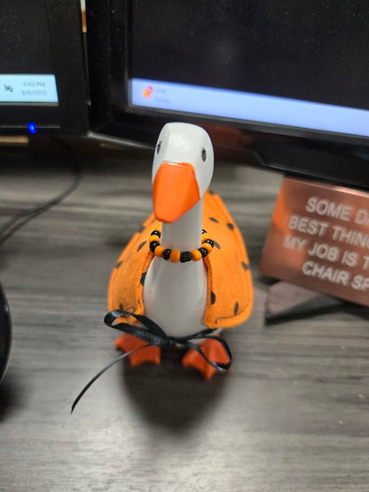 Polka Dot Pumpkin Desk Goose Outfit
