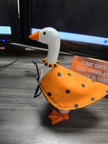 Polka Dot Pumpkin Desk Goose Outfit
