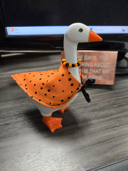 Polka Dot Pumpkin Desk Goose Outfit