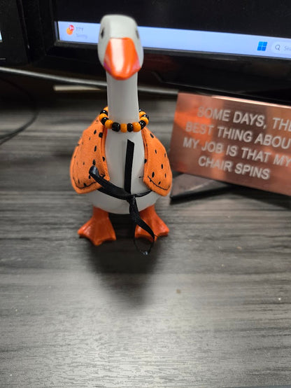 Polka Dot Pumpkin Desk Goose Outfit