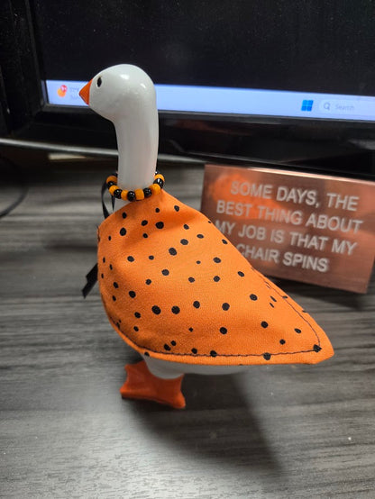 Polka Dot Pumpkin Desk Goose Outfit