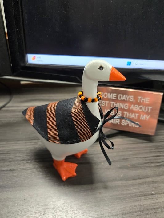Scary Stripes Desk Goose Outfit