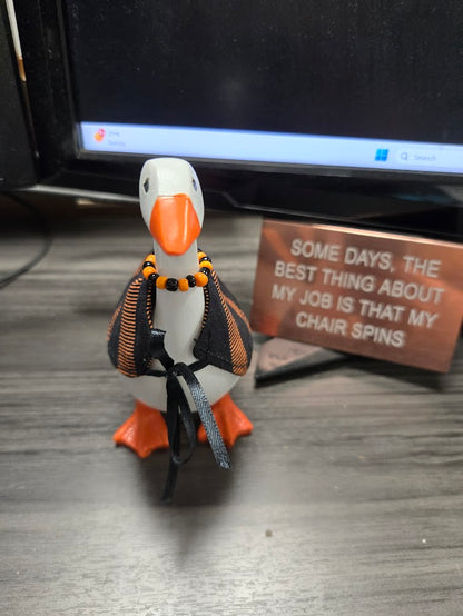 Scary Stripes Desk Goose Outfit