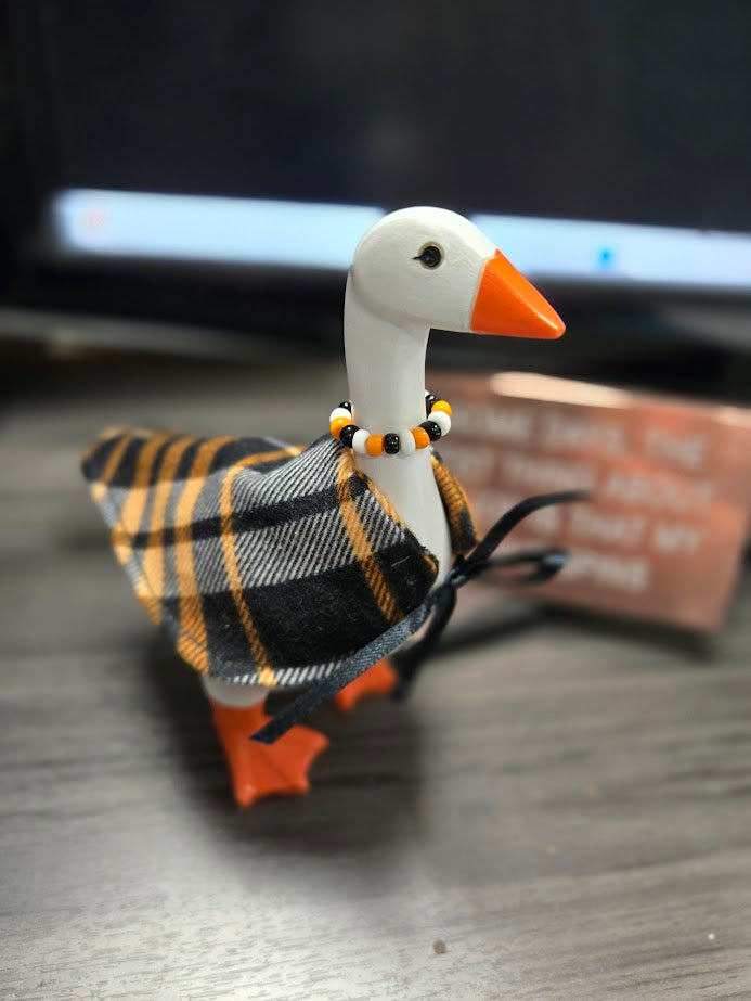 Halloween Plaid Desk Goose Outfit