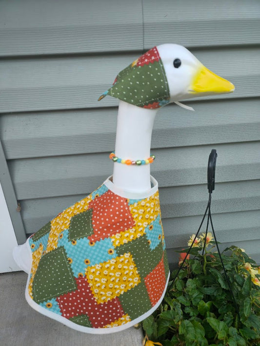 Autumn Patchwork Porch Goose Outfit