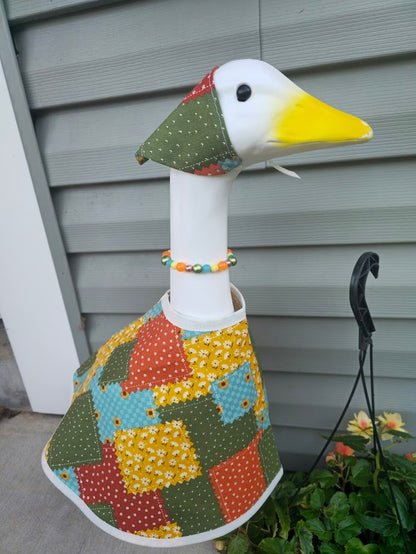 Autumn Patchwork Porch Goose Outfit