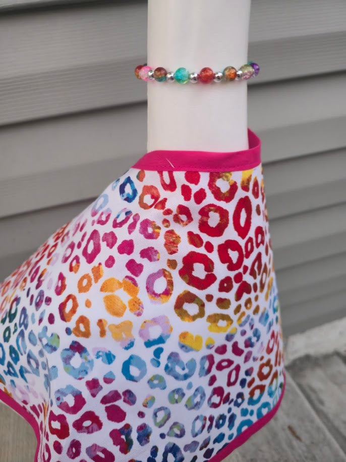 Rainbow Leopard Print Porch Goose Outfit