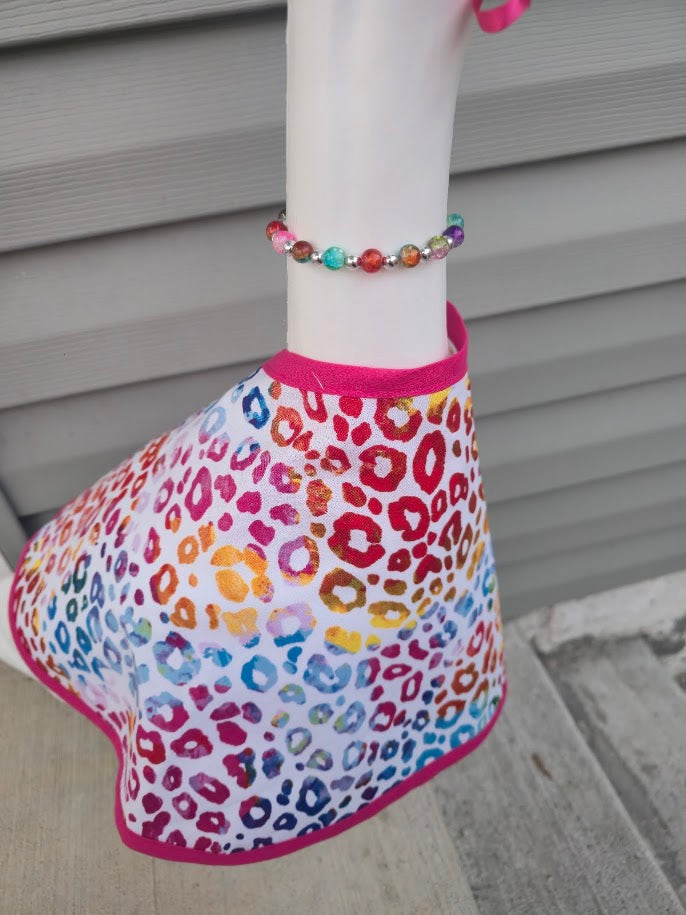Rainbow Leopard Print Porch Goose Outfit