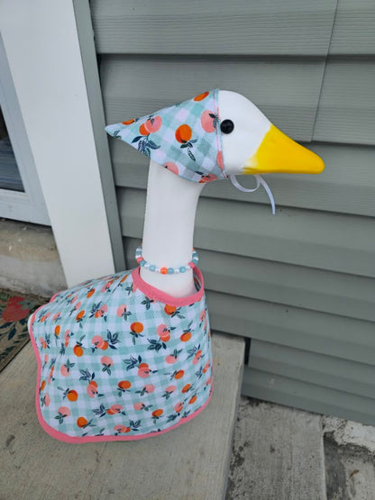 Gingham Oranges Porch Goose Outfit