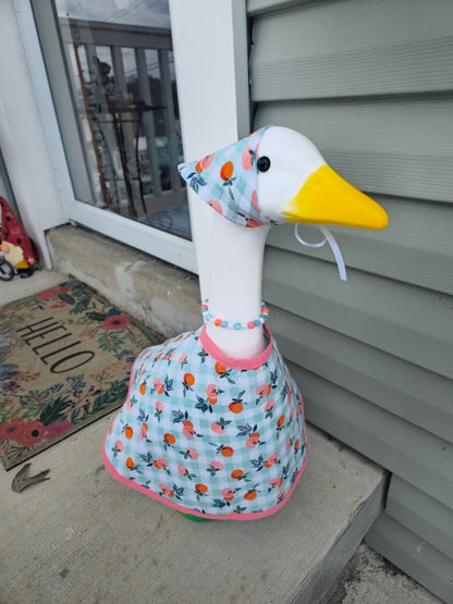 Gingham Oranges Porch Goose Outfit