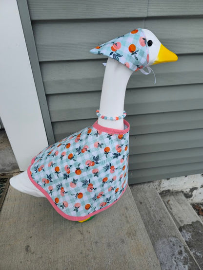 Gingham Oranges Porch Goose Outfit